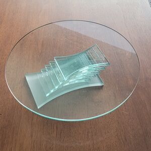 Partylite Beautiful GlassTray For Desserts, Cakes, Strawberries, Candles